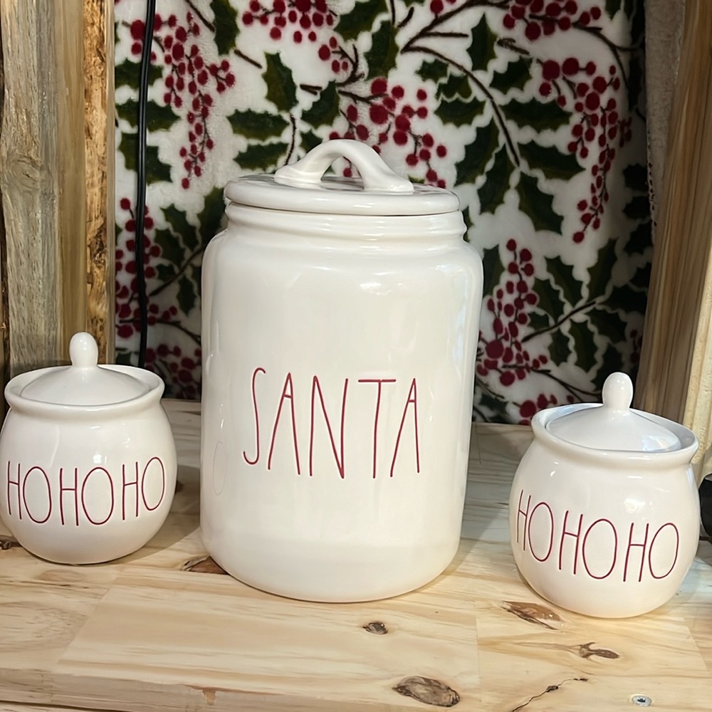 Rae Dunn Santa Canister And 2 Ho Ho Ho Canister